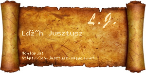 Léh Jusztusz névjegykártya